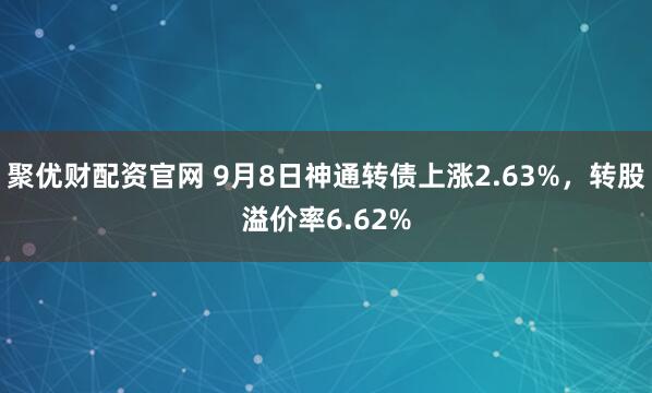 聚优财配资官网 9月8日神通转债上涨2.63%，转股溢价率6.62%