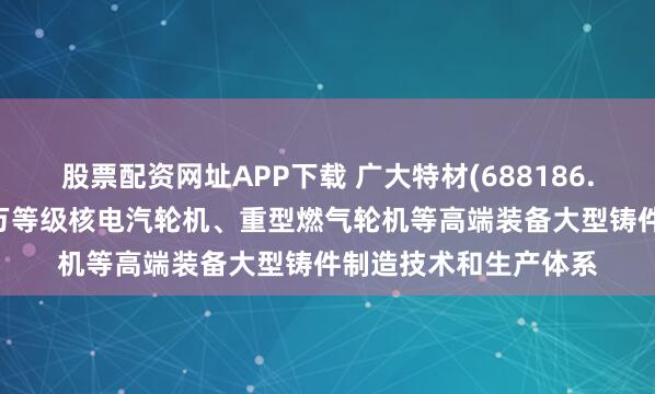 股票配资网址APP下载 广大特材(688186.SH)：拥有完整的百万等级核电汽轮机、重型燃气轮机等高端装备大型铸件制造技术和生产体系
