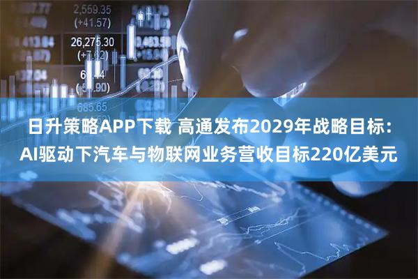日升策略APP下载 高通发布2029年战略目标：AI驱动下汽车与物联网业务营收目标220亿美元