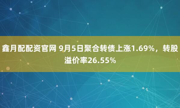 鑫月配配资官网 9月5日聚合转债上涨1.69%，转股溢价率26.55%